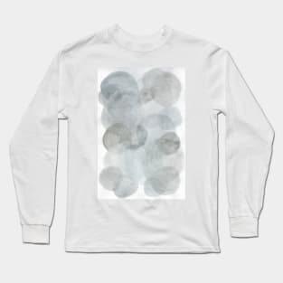 Grey Bubbles  - Minimalist Abstract Watercolor Painting Long Sleeve T-Shirt